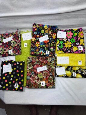 Fabric Cotton Multi Color Pre-Washed Great for Quilting and Crafts 5.91 yds